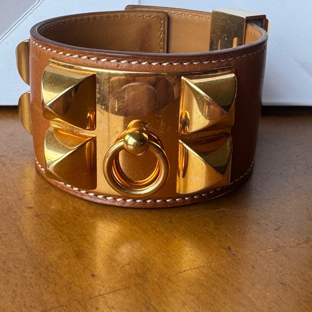 Hermes Collier de Chien leather bracelet